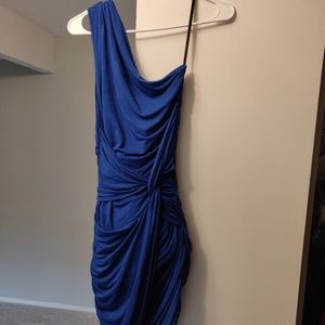 Blue One-Shoulder Bebe Dress - Size Small